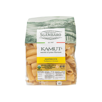 Sgambaro Organic Kamut Rigatoni = 500g - Festival Fine Foods