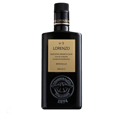 LORENZO N. 3 Organic Extra Virgin Olive Oil, P.D.O. "Val di Mazara" 500ml - Festival Fine Foods